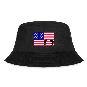 USA, mein Land meine Flagge! - Bucket Hat - Schwarz - Vorne - Lela (165cm)