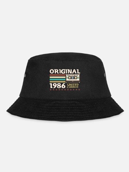 39. Geburtstag Kassette Februar Jahrgang 1986 - Bucket Hat - Schwarz