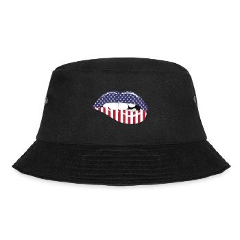 Lip Kiss USA Print - Bucket Hat - black - Front - Lela (165cm)
