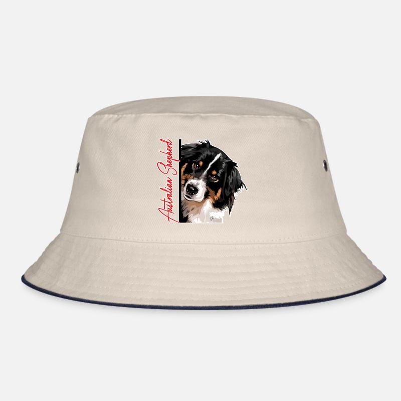 AUSTRALIAN SHEPHERD DA Wilsigns Dog Aussie Bucket Hat