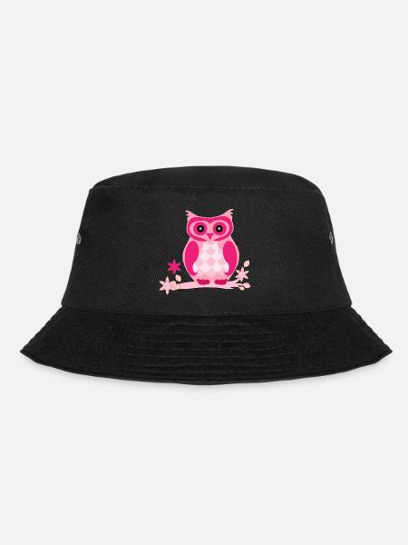 Eule Comic - Bucket Hat - Schwarz