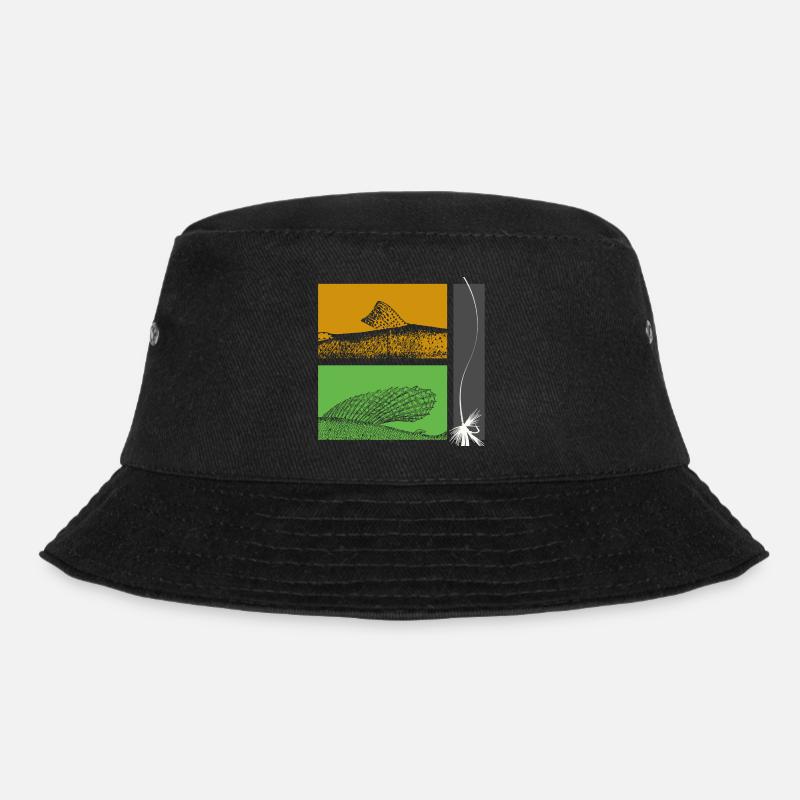 Modell 26 - Forelle und Äsche - Bucket Hat - Schwarz