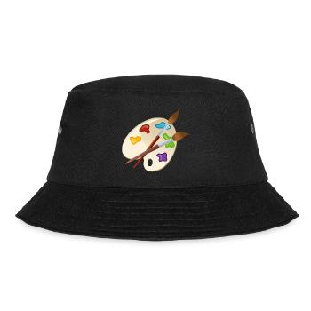 maler painter pinsel paint farbe artist color colo - Bucket Hat - Schwarz - Vorne - Lela (165cm)