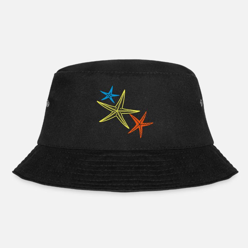 Seesterne - Bucket Hat - Schwarz