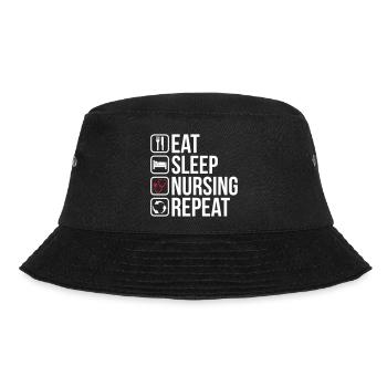 Eat Sleep Nursing Repeat - Bucket Hat - black - Front - Lela (165cm)