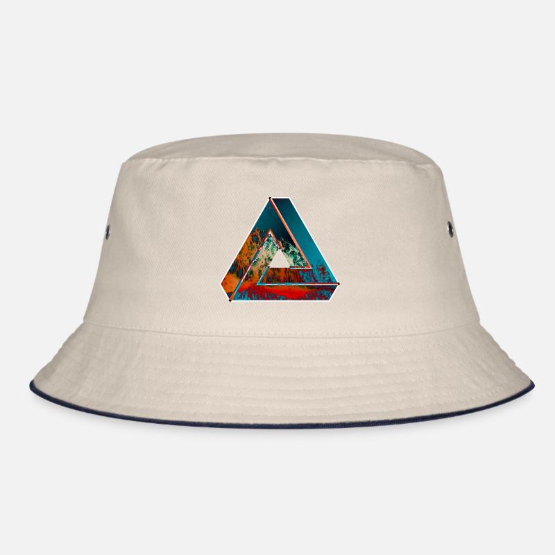 Penrose triangle optical illusion colored patterned Bucket Hat