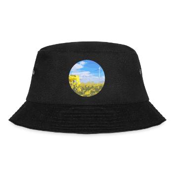 Rapsfeld mit Windrad - Bucket Hat - Schwarz - Vorne - Lela (165cm)