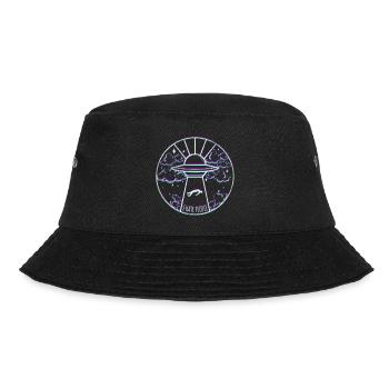 I Hate People Geschenk Alien Fliegende Untertasse - Bucket Hat - Schwarz - Vorne - Lela (165cm)