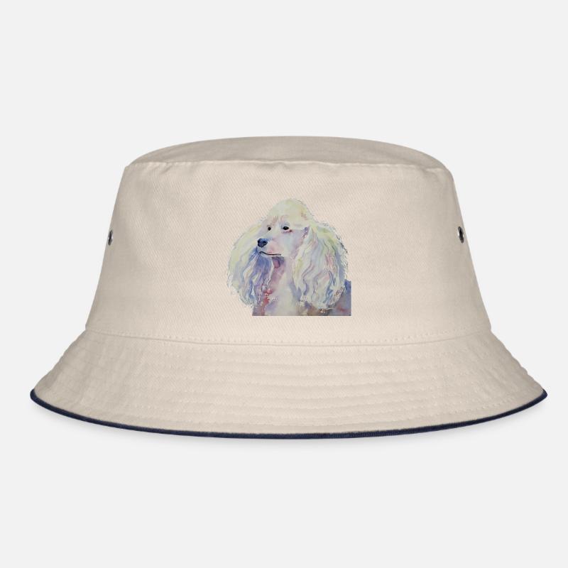 poodle standard white Bucket Hat