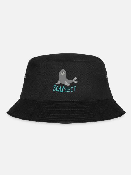 Süßer Seelöwe Seehund Lustige Sprüche Geschenk - Bucket Hat - Schwarz