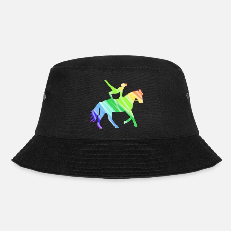 Voltigiererin Pferd bunt - Geschenk Voltigieren - Bucket Hat - Schwarz