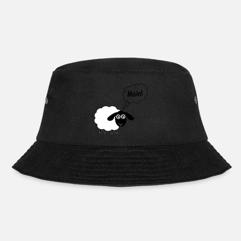 Schaf Comic Moin! lustiges Geschenk - Bucket Hat - Schwarz