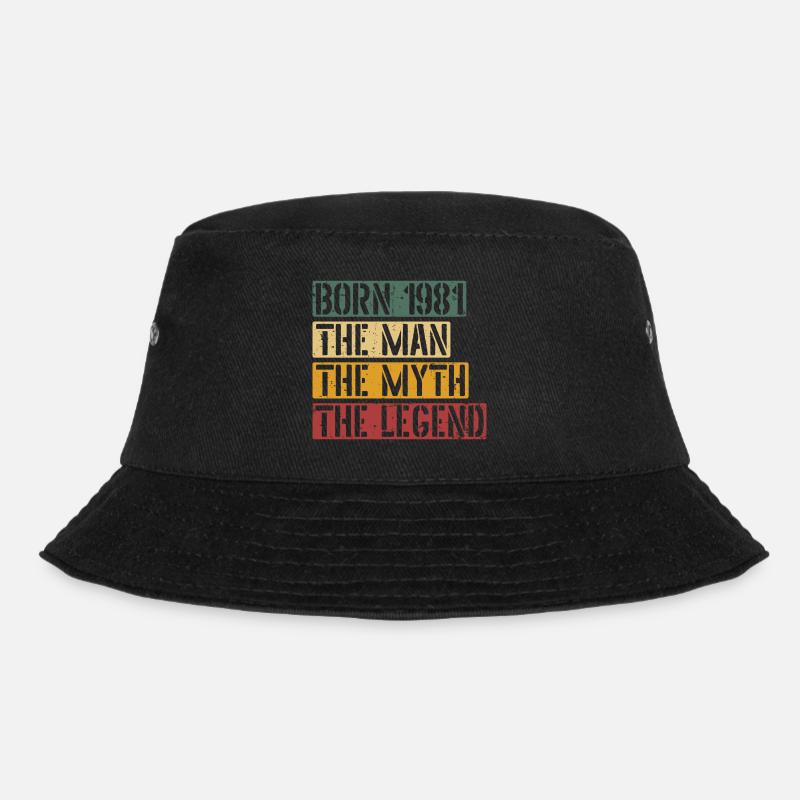 1981 geboren Der Mann Der Mythos Die Legende - Bucket Hat - Schwarz