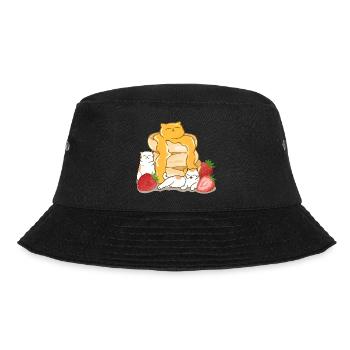Kawaii Kitten Pancakes - Bucket Hat - black - Front - Lela (165cm)