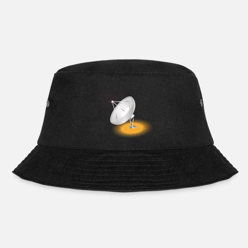 Satellitenschüssel als Gestaltungselement - Bucket Hat - Schwarz