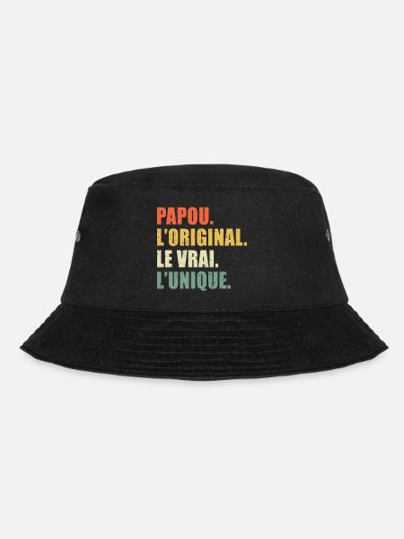 Papou L'original Le Vrai L'unique Cadeau Vintage - Bob - noir