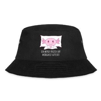 Ich wurde positiv auf Müdigkeit getestet - Axolotl - Bucket Hat - Schwarz - Vorne - Lela (165cm)