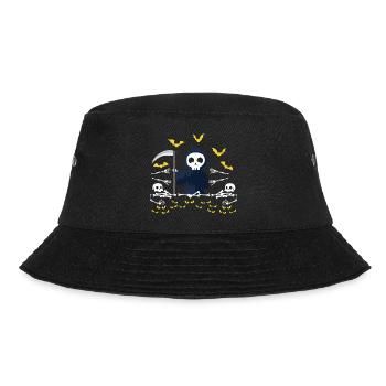 Grim Reaper Skeleton Ficphilia. Gift - Bucket Hat - Schwarz - Vorne - Lela (165cm)