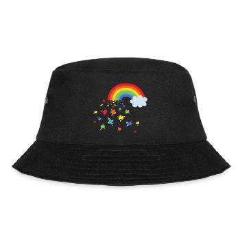 Regenbogen- und Farbflecken - Bucket Hat - Schwarz - Vorne - Lela (165cm)