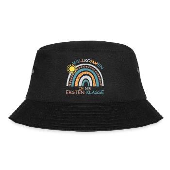 Willkommen Lehrer erste Klasse Einschulung Schule - Bucket Hat - Schwarz - Vorne - Lela (165cm)