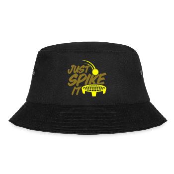 Farbe änderbar | Roundnet Spikeball Fun - Bucket Hat - Schwarz - Vorne - Lela (165cm)