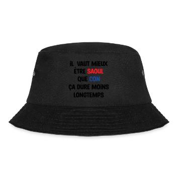 Il vaut mieux être saoul que con / Humour - Bob - noir - Devant - Lela (165cm)