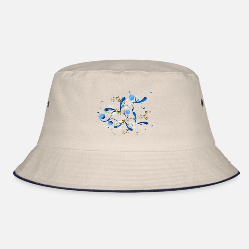 Flowers Tendrils Abstract Ornament Bucket Hat