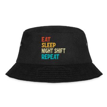 Eat Sleep Night Shift Repeat - Bucket Hat - black - Front - Lela (165cm)