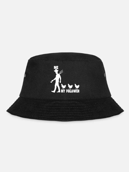 Ich - meine Follower - Huhn / Hühner mit Landwirt - Bucket Hat - Schwarz