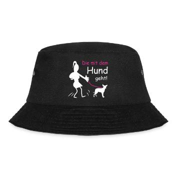 Die mit dem Hund geht - Bucket Hat - Schwarz - Vorne - Lela (165cm)
