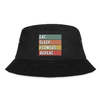 Eat Sleep Flowers Repeat Gardener Botanical Plants - Bucket Hat - Schwarz - Vorne - Lela (165cm)