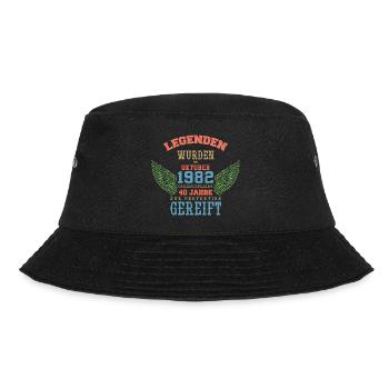 Oktober 1982 - 40. Geburtstag Geschenk. Legende. - Bucket Hat - Schwarz - Vorne - Lela (165cm)