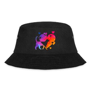 Katzenliebe - Bucket Hat - Schwarz - Vorne - Lela (165cm)