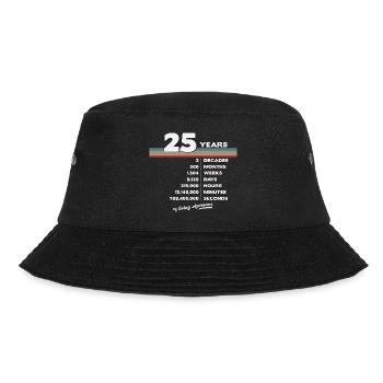 25. Geburtstag Jahrgang 25 Jahre alt Retro 300 - Bucket Hat - Schwarz - Vorne - Lela (165cm)