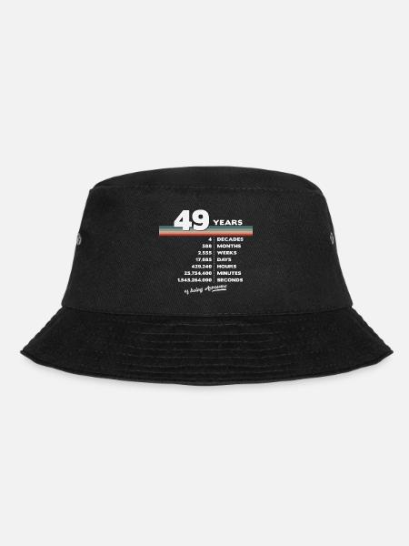 49. Geburtstag Jahrgang 49 Jahre alt Retro 588 - Bucket Hat - Schwarz