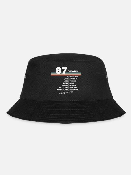 87. Geburtstag Jahrgang 87 Jahre alt Retro 1044 - Bucket Hat - Schwarz