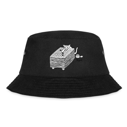 Sniffing the Third Line (Black on White) - Bucket Hat