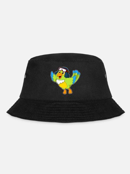 Papagei Pilot Pilotenmütze - Bucket Hat - Schwarz