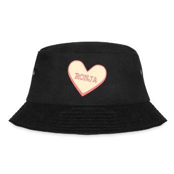 Ronja Name Vorname rosa Zucker Herz - Bucket Hat - Schwarz - Vorne - Lela (165cm)