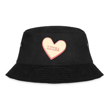 Luisa Name Vorname rosa Zucker Herz - Bucket Hat - Schwarz - Vorne - Lela (165cm)