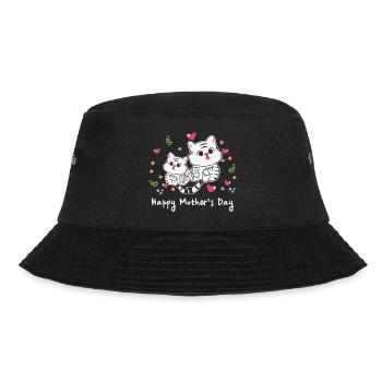Animal Mom cat for Mother s Day - Bucket Hat - black - Front - Lela (165cm)