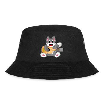 Katze Musiker Gitarre Musik - Bucket Hat - Schwarz - Vorne - Lela (165cm)