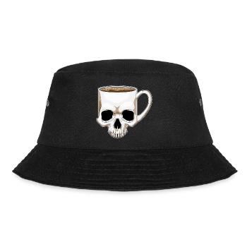 Totenkopf Kaffee Becher - Bucket Hat - Schwarz - Vorne - Lela (165cm)