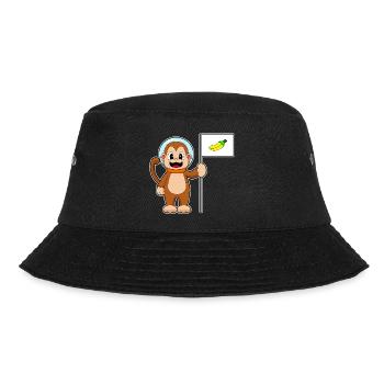 Affe Astronaut Weltraum - Bucket Hat - Schwarz - Vorne - Lela (165cm)