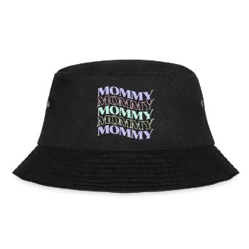 Pastel Mommy Retro Hippie for Mothersday - Bucket Hat - black - Front - Lela (165cm)
