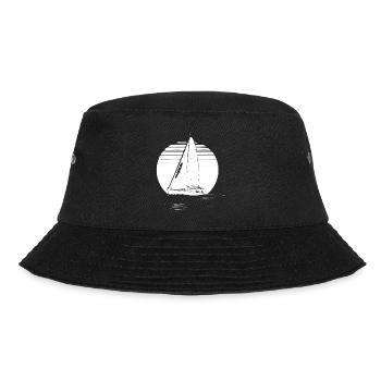 Segelboot Zeichnung - Bucket Hat - Schwarz - Vorne - Lela (165cm)