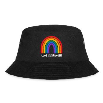 Liebe ist stärker. LGBT - Bucket Hat - Schwarz - Vorne - Lela (165cm)