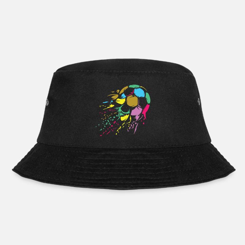 Fußball bunte Farben retro Ball Explosion Symbol - Bucket Hat - Schwarz