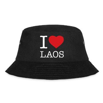 I LOVE LAOS - Bucket Hat - Schwarz - Vorne - Lela (165cm)