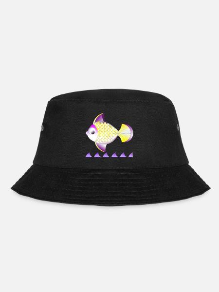 Golgener Fisch - Bucket Hat - Schwarz